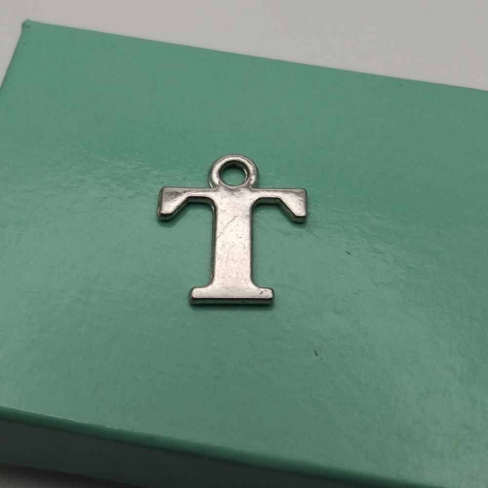 Silver T‎ initial customized jewelry charm
